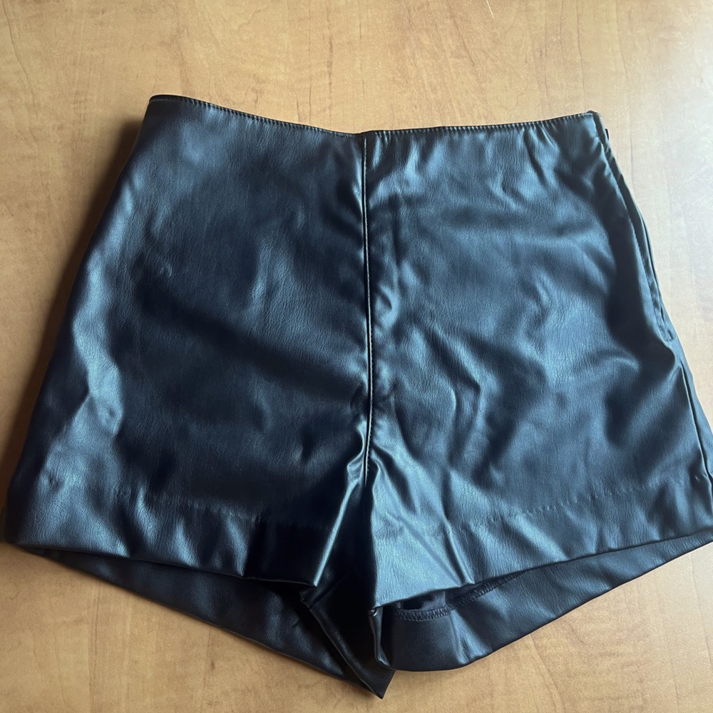 Leather High-Waisted Shorts